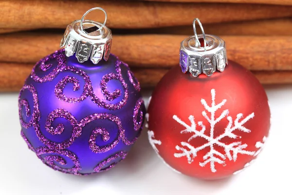 Two Christmas glass balls — Stock Photo, Image