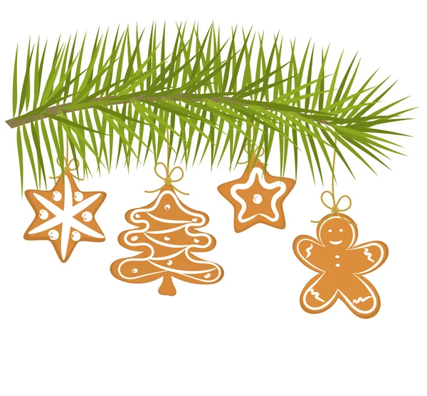 Gingerbred kerstkoekjes — Stockvector