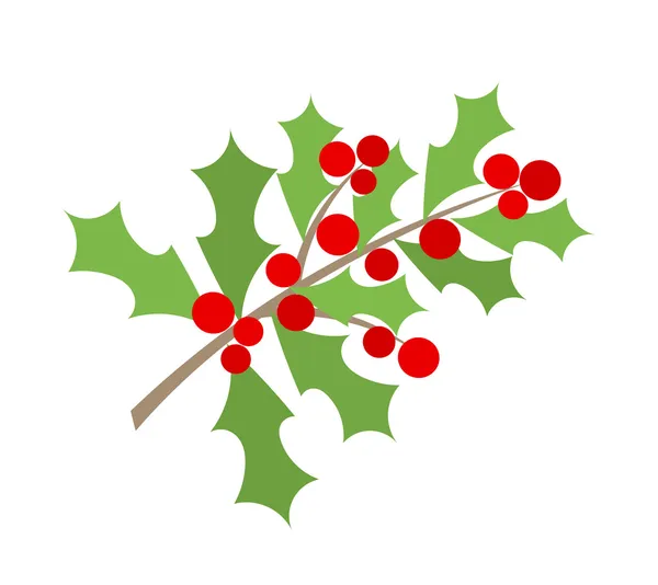 Branche de houx de Noël baie — Image vectorielle