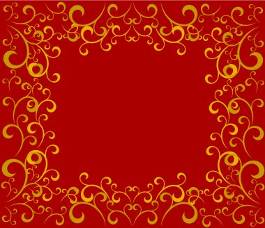 Kırmızı altın christmas çerçeve