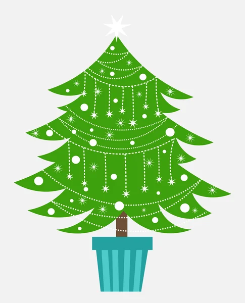 White Christmas tree — Stock Vector