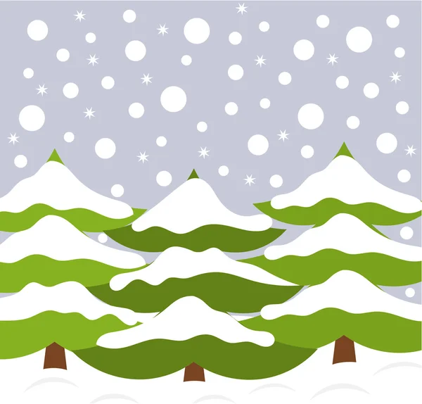 Arbres de Noël dans la nature — Image vectorielle