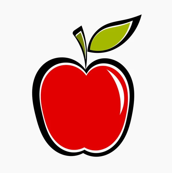 Manzana roja — Vector de stock