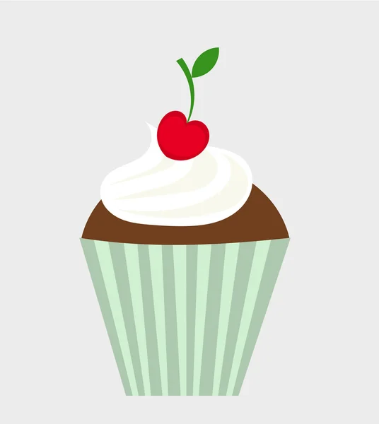 Cupcake con cereza — Archivo Imágenes Vectoriales