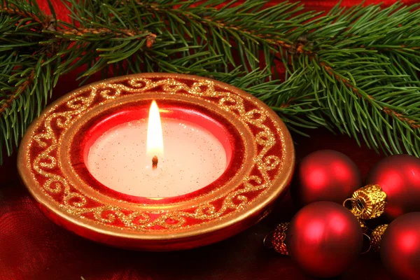 Christmas candle — Stock Photo, Image