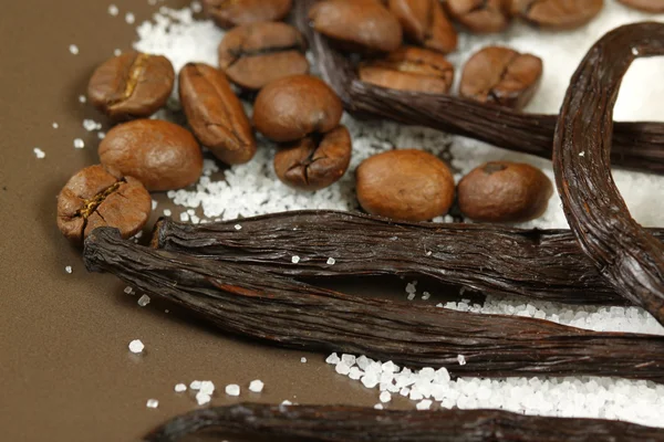 Kahve, vanilya ve şeker — Stok fotoğraf