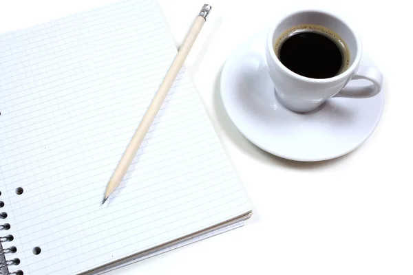 Coffee and notebook — Stock Photo, Image