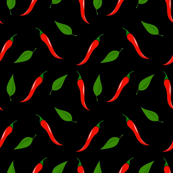 Chilli peppers seamless pattern — Stock Vector