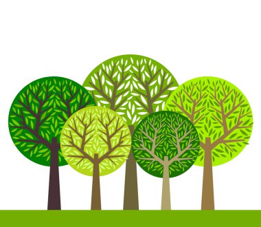 Trees group clipart