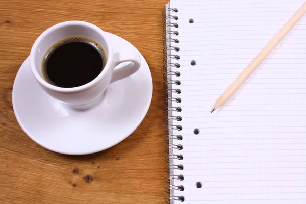 Coffee and note book — Stock Photo, Image