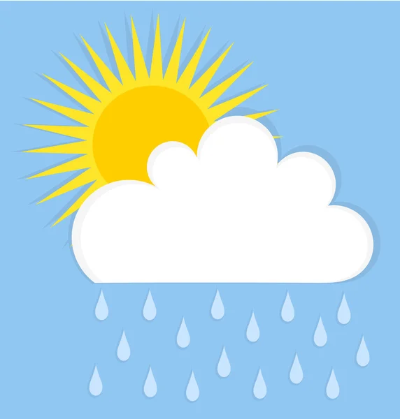 Rain cloud and sun — Stock Vector