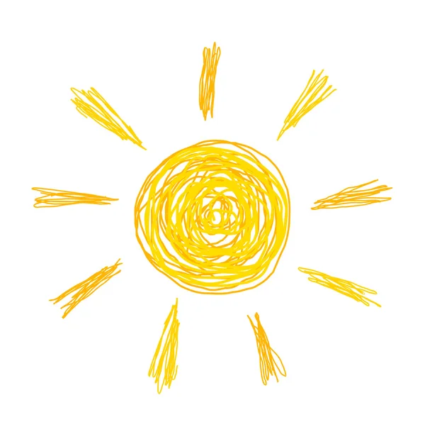 Doodle güneş illüstrasyon — Stok Vektör