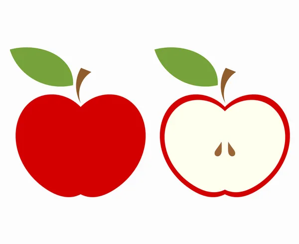 Corte de manzana roja — Vector de stock