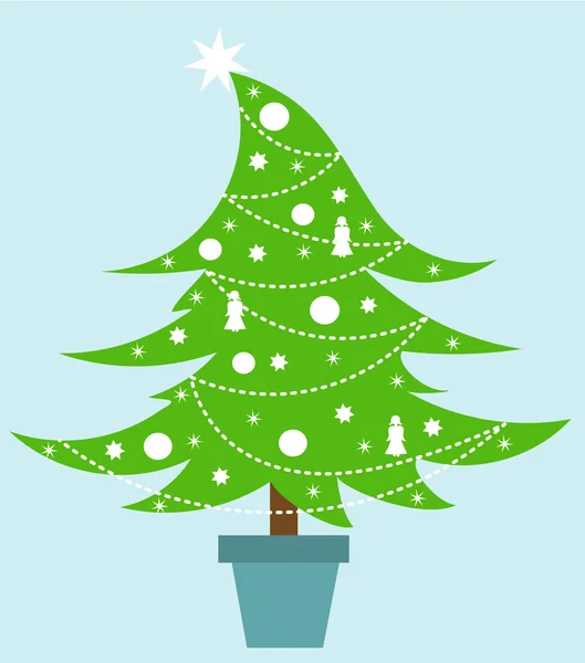 Beyaz Noel Ağacı — Stok Vektör