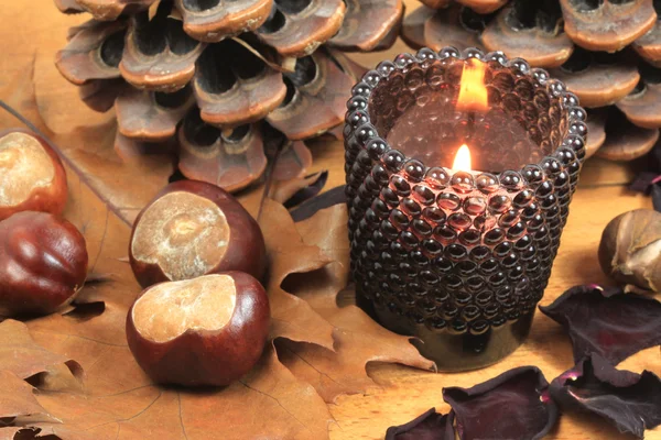 Autumn candle — Stock Photo, Image