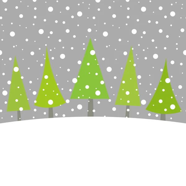 Vánoční stromky v zimě scenérie — Stockový vektor