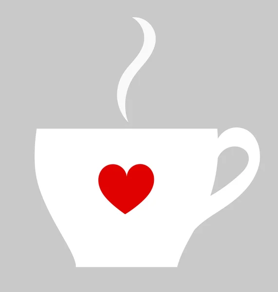 Kaffekopp med hjärta — Stock vektor