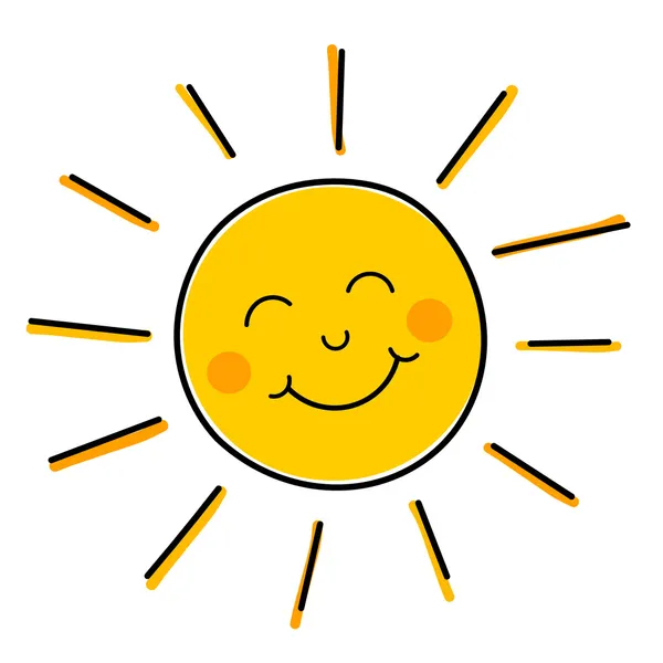 Smiling sun vector — Stock Vector