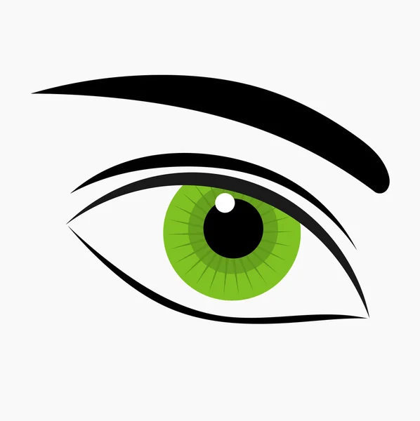 Ikon mata hijau - Stok Vektor