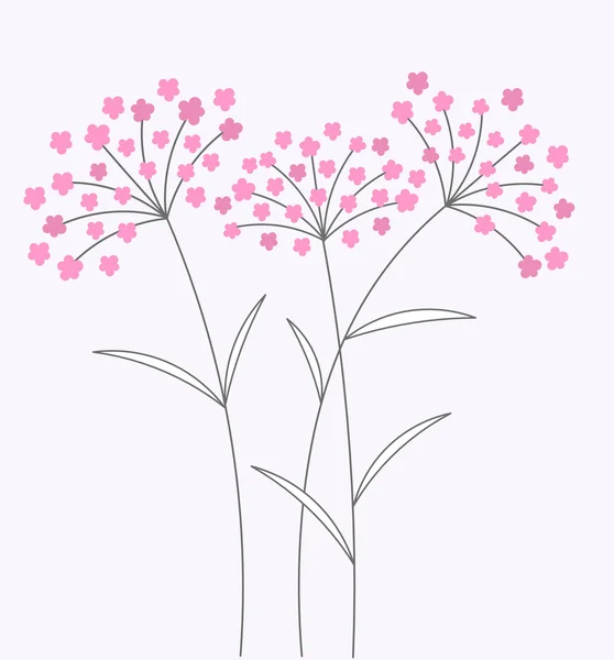 Pink flowers card — Stock Vector