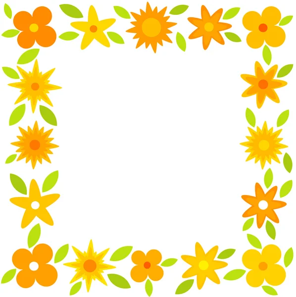 Yellow flowers frame — Stock Vector
