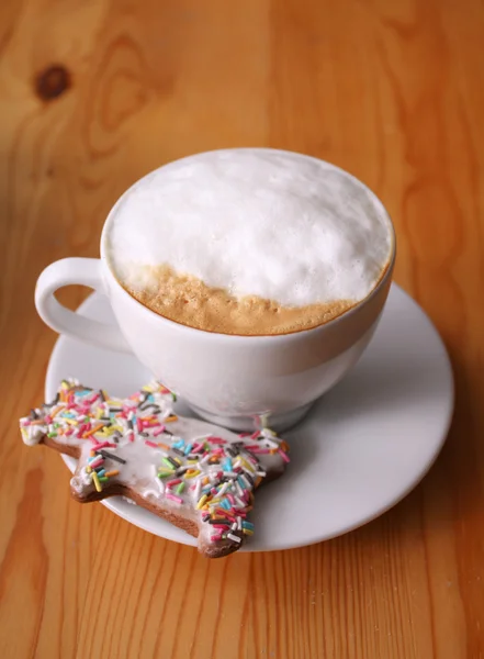 Cappuccino en cookie — Stockfoto