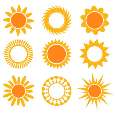 Güneşler simgeler koleksiyonu