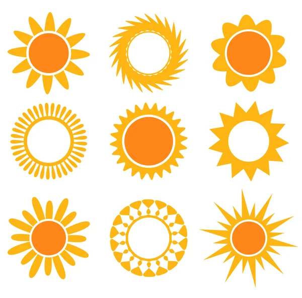 Slunce ikony kolekce — Stockový vektor