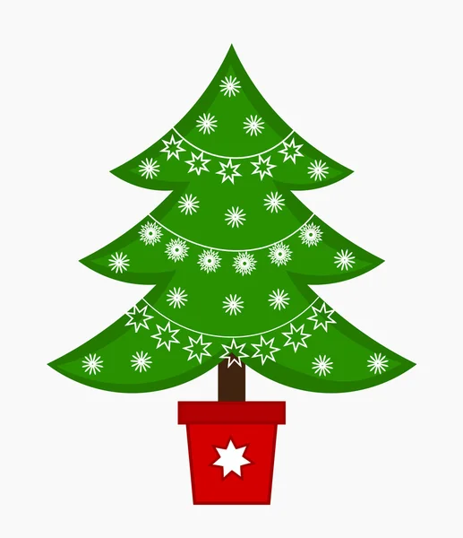 Christmas tree illustration — Stock Vector