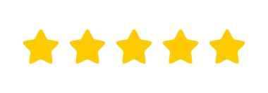 Beş yıldızlı derecelendirme simgeleri. Vektör illüstrasyonu.