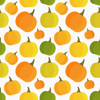 Balkabakları sonbaharda pürüzsüz olur. Vektör illüstrasyonu.