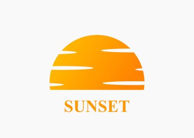 Günbatımı simgesi. Vektör illüstrasyonu.