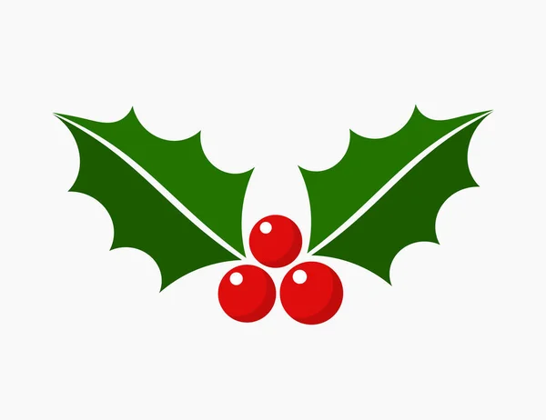 Weihnachten Stechpalme Beeren Symbol Vektorillustration — Stockvektor