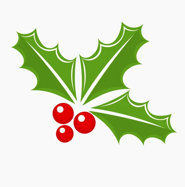 Baya Holly símbolo de Navidad — Vector de stock