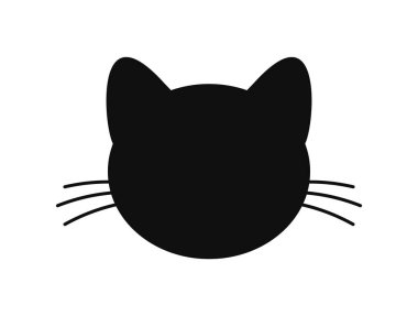 Kara kedi kafası şekil ikonu. Vektör illüstrasyonu.