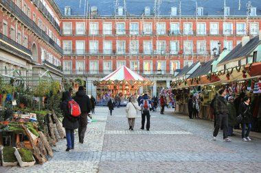 Christmas market in Madrid clipart