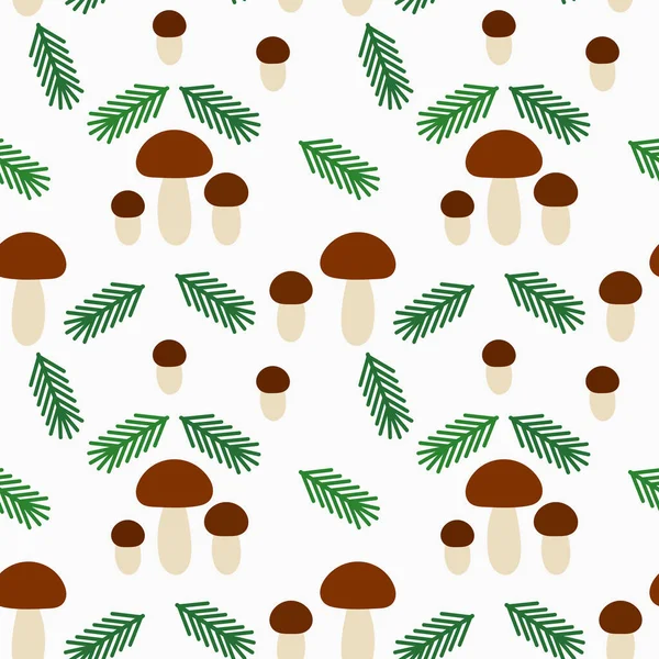 Forest Mushroom Seamless Pattern Vector Illustration — Stock Vector