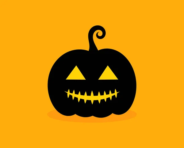 Calabaza Halloween Sobre Fondo Naranja Ilustración Vectorial — Vector de stock