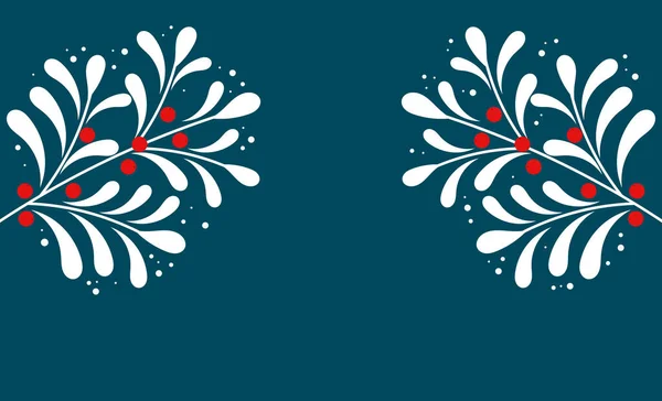 Mistletoe Branches Christmas Background Vector Illustration — Stock Vector