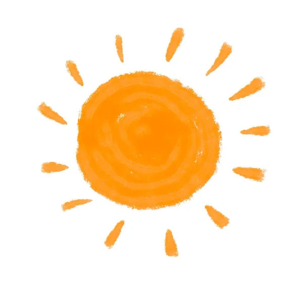 Sun Doodle Drawing White Background — Stock Photo, Image