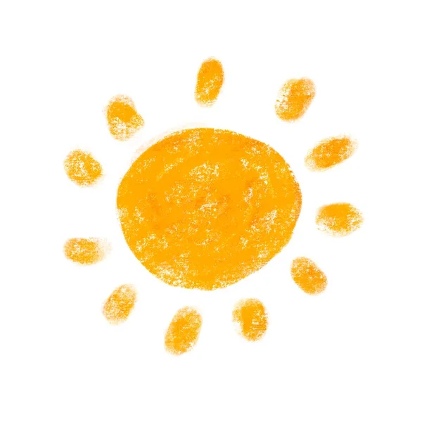 Sun Doodle Zeichnung Auf Weißem Hintergrund — Stockfoto