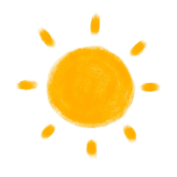 Sun Doodle Zeichnung Auf Weißem Hintergrund — Stockfoto