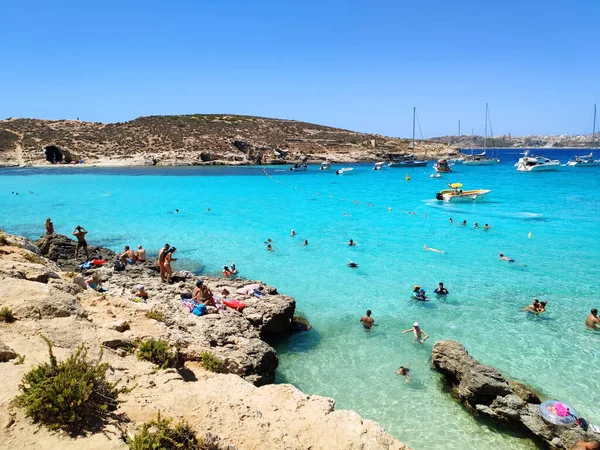 Comino Malta August 2020 Scenic View Comino Island Blue Lagoon — Stock Photo, Image