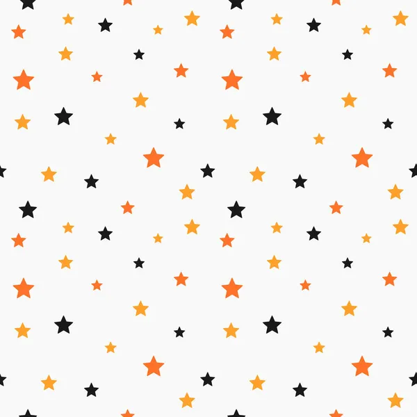 Απόκριες Αστέρια Χωρίς Ραφή Μοτίβο Μαύρο Και Πορτοκαλί Αστέρια Φόντο — Διανυσματικό Αρχείο