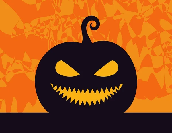 Calabaza Halloween Espeluznante Fondo Ilustración Vectorial — Archivo Imágenes Vectoriales