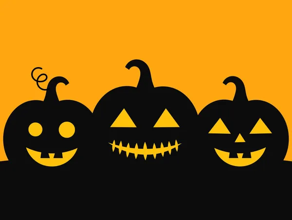 Halloween Jack Calabazas Linterna Espeluznante Fondo Ilustración Vectorial — Vector de stock