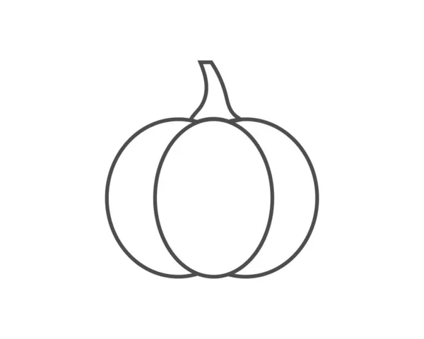 Icône Contour Citrouille Illustration Vectorielle — Image vectorielle