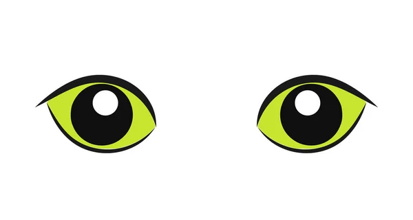 Zielone Oczy Kota Ikona Ilustracja Wektora — Wektor stockowy