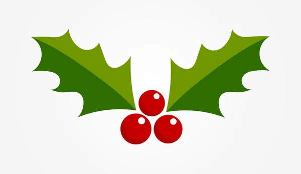 Holly Berry Leaves Christmas Icon Ornament Vector Illustration — Stock Vector