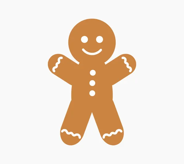 Gingerbread Man Koekje Schattig Pictogram Vectorillustratie — Stockvector